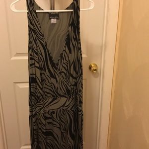 Athleta large drop waist dress animal print